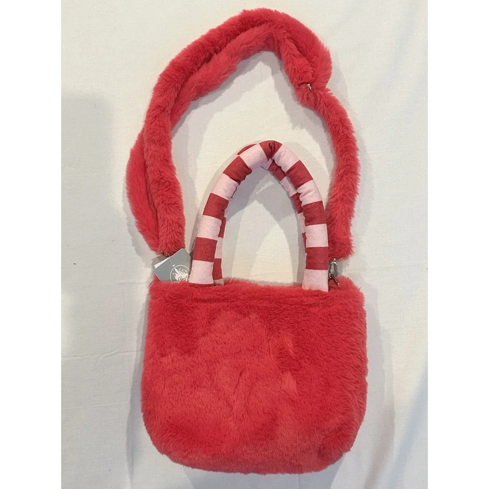 Disney Cheshire Cat Plush Handbag Pink Alice in Wonderland Faux Fur Disney Store